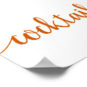 秋スクリプト |素朴オレンジ色のカクテル焼き看板 ポスター (角)