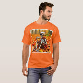 秋スケルトンコーヒーブレイクデザイン Tシャツ (正面フル)