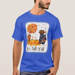 秋スコットランドテリアスコッチドッグ恋人その秋 Tシャツ