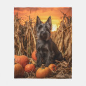 秋スコットランド フリースブランケット (正面)