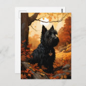 秋スコティッシュテリア ポストカード (正面/裏面)