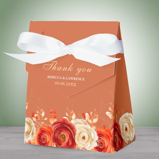 秋スタイリッシュのテラコッタオ結婚レンジ花 フェイバーボックス