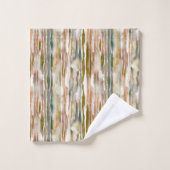 秋スタイリッシュ水色のストライプ模様 バスタオルセット (ウォッシュタオル)