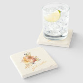 秋スタイリッシュ秋水彩フローラパーソナライズされた ストーンコースター (横)