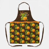 秋スタイルパンプキンオンブラウンサンクスギビング エプロン (正面)