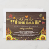 秋ストックバーひまわりバープ木材 招待状 (正面)