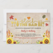 秋ストックヒマワリバーヴィンテージ引っ越し祝いパーティー 招待状 (正面)