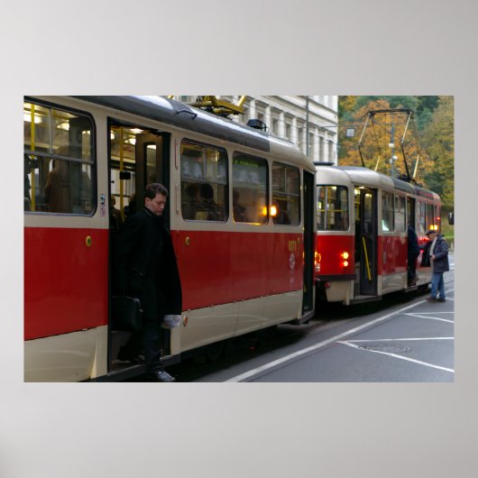 秋ストップの日の路面電車 ポスター (正面)