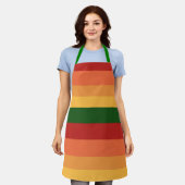 秋ストライプのの色 エプロン (着用した状態)