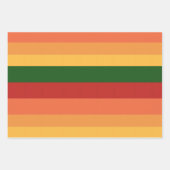 秋ストライプのの色 ラッピングペーパーシート (正面)