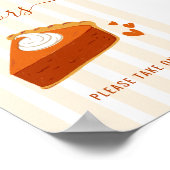 秋ストライプリトルかわいこちゃんパイ好意テーブルトップサイン ポスター (角)