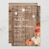 秋ストリングオブライツ&メイソンジャーブライダルシャワー 招待状 (正面/裏面)