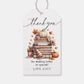 秋ストーリーブックニューチャプターブックテーマのパーティーの好意 ギフトタグ (裏面)