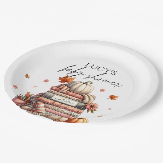 秋ストーリーブックニューチャプター秋の赤ちゃんシャワー ペーパープレート (アングル)