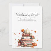 秋ストーリーブックファースト誕生日チャプター1秋 招待状 (裏面)