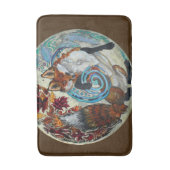 秋スパイラルキツネ バスマット (正面縦)