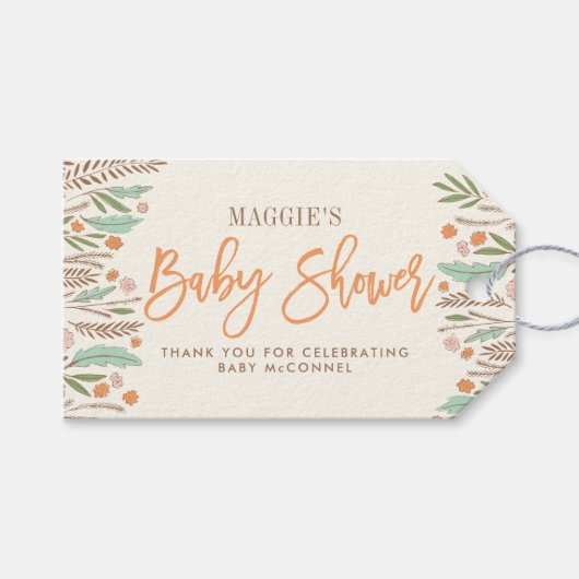 秋スパリ男女兼用グベビーシャワーギフトラベル ギフトタグ (正面(横))
