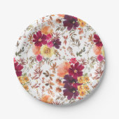 秋スプレンダーフローラベビーシャワー紙プレート ペーパープレート (正面)