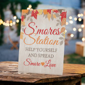 秋スモーレスステーションズ結婚またはブライダルシャワー 台座サイン