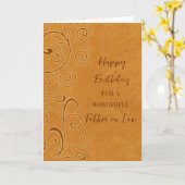 秋スワルズファーザーインロー誕生日 カード (黄色い花)