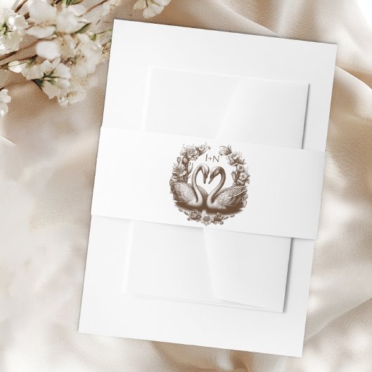 秋ス結婚ワンズベリーバンド | モノグラム素朴ワラ 招待状ベリーバンド