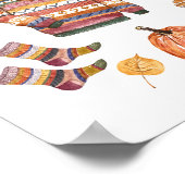 秋セーター天気予報ウォーターカラー秋 ポスター (角)