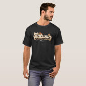 秋ソウルヒョウのメープル葉レトログルーヴィ秋 Tシャツ (正面フル)