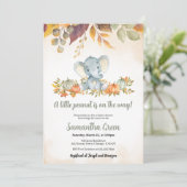 秋ゾウ赤ちゃんシャワー 招待状 (スタンド正面)