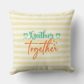 秋タイポグラフィデザイン- "Gather Together"秋 クッション (裏面)