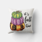 秋タイム引用文カラフルパンプキンスクラフティ クッション (裏面)