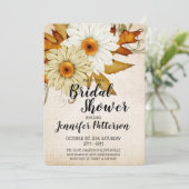 秋タン&ホワイトフラワーズブライダルシャワー 招待状 (スタンド正面)