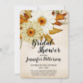 秋タン&ホワイトフラワーズブライダルシャワー 招待状 (正面)