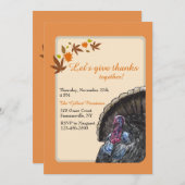 秋ターキーサンクスギビング招待状 招待状 (正面/裏面)