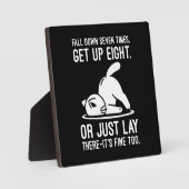 秋ダウン7回 – かわいい猫おもしろいのモチベーション フォトプラーク (正面)