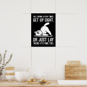 秋ダウン7回 – かわいい猫おもしろいのモチベーション ポスター (キッチン)