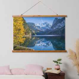 秋ダシュタイン山Gosause Lakに反射 吊り下げ型タペストリー