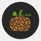 秋ダックスシュントドキシンパンプキンおもしろいハロウィンドフロフ ラウンドシール (正面)