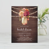 秋ダリアウッドメイソンジャールフォトブライダルシャワー 招待状 (スタンド正面)