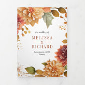 秋ダリアフローラメイスンジャーQRコード結婚ズ 三つ折り招待状 (カバー)