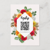 秋ダリアフローラ秋ブライダルシャワー簿 エンクロージャーカード (正面)