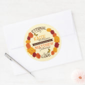 秋ダリアリース結婚ズラベル ラウンドシール (封筒)