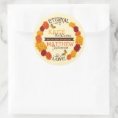 秋ダリアリース結婚ズラベル ラウンドシール (バッグ)