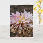 秋ダリア空白のグリーティングカード カード (黄色い花)