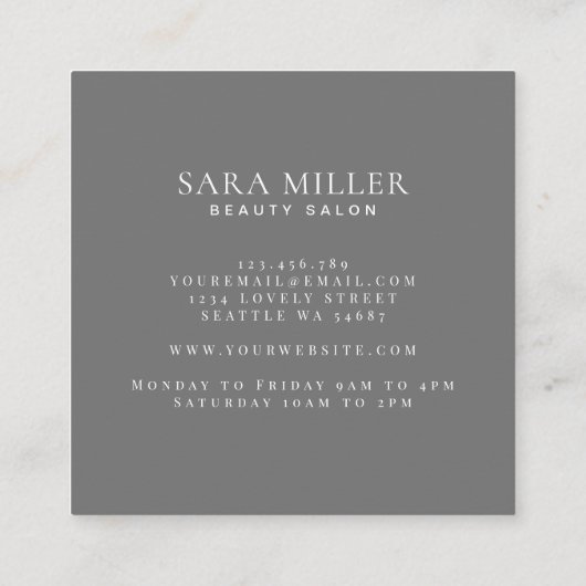 秋ダークムーディーズフローラブーケ スクエア名刺 (裏面)