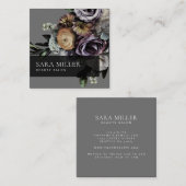 秋ダークムーディーズフローラブーケ スクエア名刺 (正面/裏面)