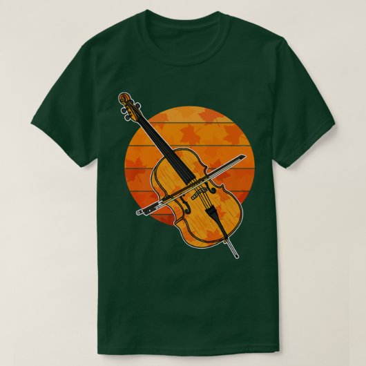 秋チェロチェリスト秋の感謝祭遊弦 Tシャツ (デザイン正面)