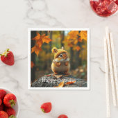 秋チプムンク誕生日 スタンダードカクテルナプキン (インサイチュ)