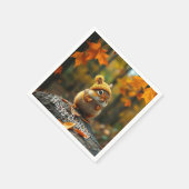 秋チプムンク誕生日 スタンダードカクテルナプキン (角)
