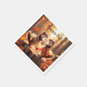 秋チムンクス踊り スタンダードカクテルナプキン (角)