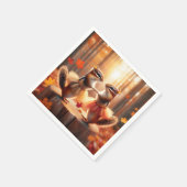 秋チムンクス踊り スタンダードカクテルナプキン (角)